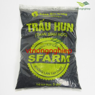 Giá Thể Trấu Hun Nguyên Cánh SFARM Đặng Gia Trang Túi 5dm3, giá thể trồng hoa lan, trồng rau, hoa - vtnongnghiep