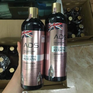 Bộ sản phẩm gội xả ADS Collagen Keratin kích thích mọc tóc chống gầu