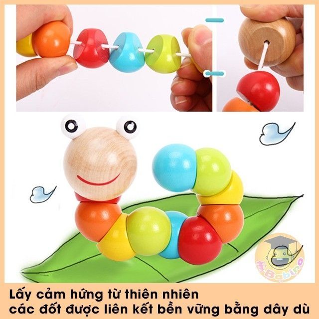 Đồ chơi con sâu bằng gỗ