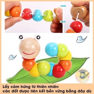 Đồ chơi con sâu bằng gỗ