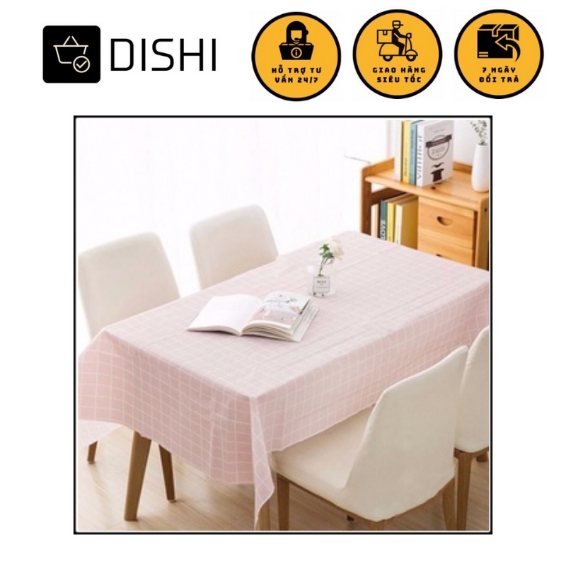 Khăn trải bàn Vintage kẻ caro nhựa PVC cao cấp chống thấm nước, khăn trang trí nhà cửa, đi picnic, chụp ảnh | DISHI