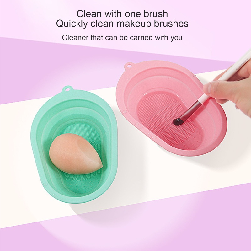 Miếng silicone vệ sinh cọ trang điểm có thể gấp gọn tiện lợi