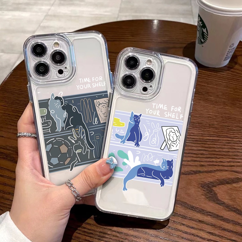 Ốp lưng iphone Ốp điện thoại Suntaiho mềm hình mèo + kệ thích hợp cho iphone 11 pro max / 13 12 pro / xs max iphone xr xs 8 7 plus