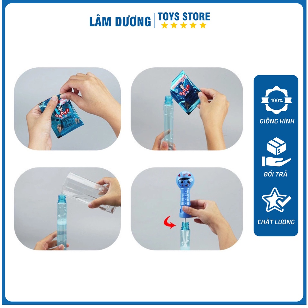 Nước Pha Bong Bóng Xà Phòng 🚀 Set 10 Gói Xà Phòng Dành Cho Đồ Chơi Máy Ảnh/ Cá Heo Thổi Bóng/ Súng bắn Bong Bóng
