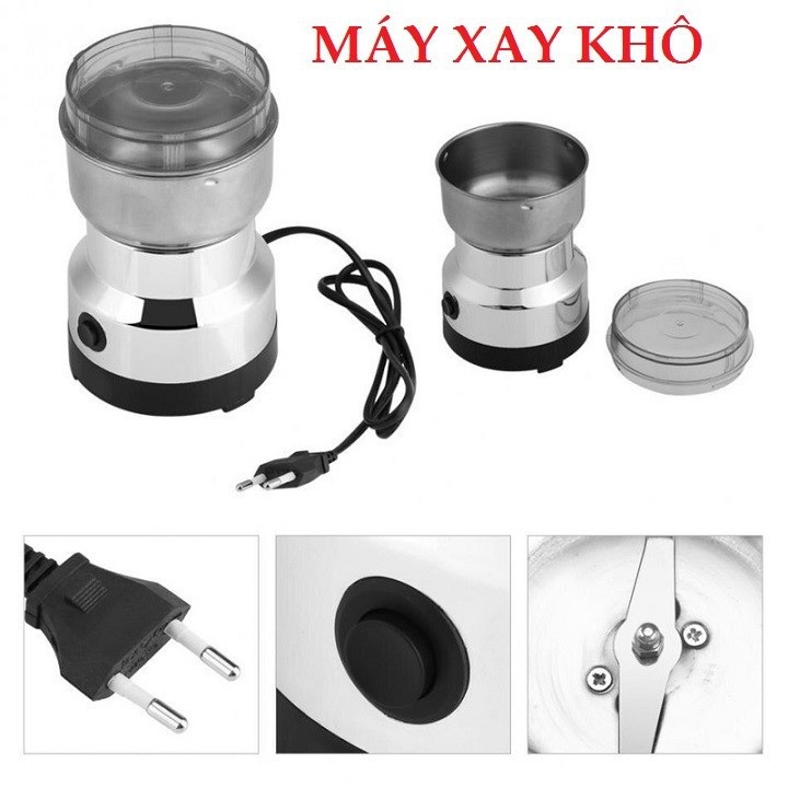 MÁY XAY CẦM TAY MINI XAY CAFE TIÊU ỚT KHÔ TIỆN DỤNG CHẤT LIỆU THÉP KHÔNG GỈ AN TOÀN CÓ 4 LƯỠI DAO SIÊU BÉN