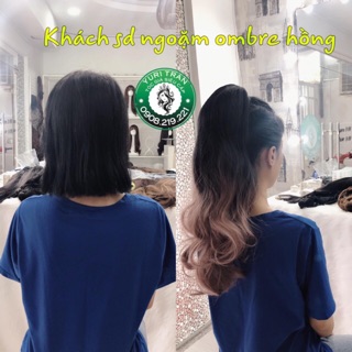 [ẢNH THẬT] Tóc giả Yuritran (Tóc ngoặm ombre hồng tím khói)