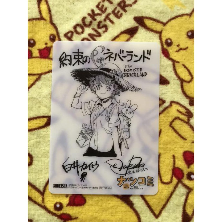 Card Miền đất hứa- The Promised Neverland (sản phẩm Natsu Comic 2019) NHỰA CỨNG KHÔNG THẤM NƯỚC, có chữ ký tác giả