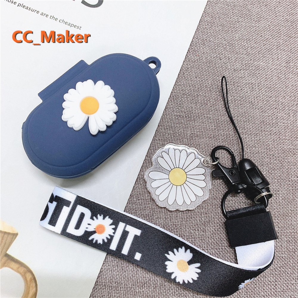 Hộp đựng tai nghe Samsung Galaxy Buds/Buds+ bằng silicon mềm có dây đeo họa tiết hoa cúc | BigBuy360 - bigbuy360.vn