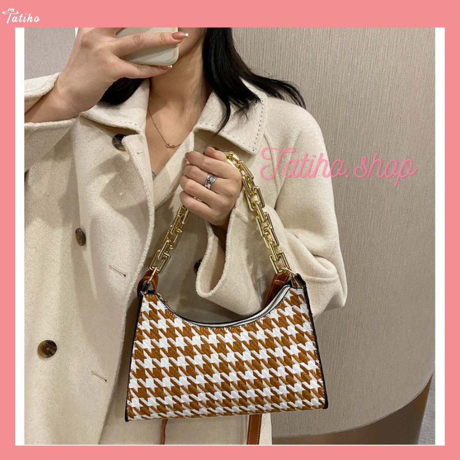 [HÀNG XỊN, GIÁ TỐT] Túi Xách Kẹp Nách Đeo Chéo Họa Tiết Houndtouch Nữ Đẹp Sang Trọng - Mã TUI20