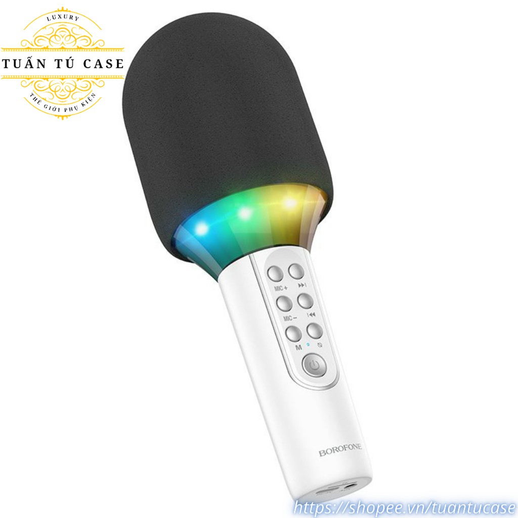 Loa Mic karaoke Bluetooth Brofone đèn led cầm tay tiện dụng - Âm thanh sống động hoàn hảo