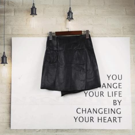 Váy da PU cạp cao nữ kiểu dáng Hàn Quốc xu hướng xuân Hè 2020 ( tặng kèm đai lưng sang chảnh ) | BigBuy360 - bigbuy360.vn