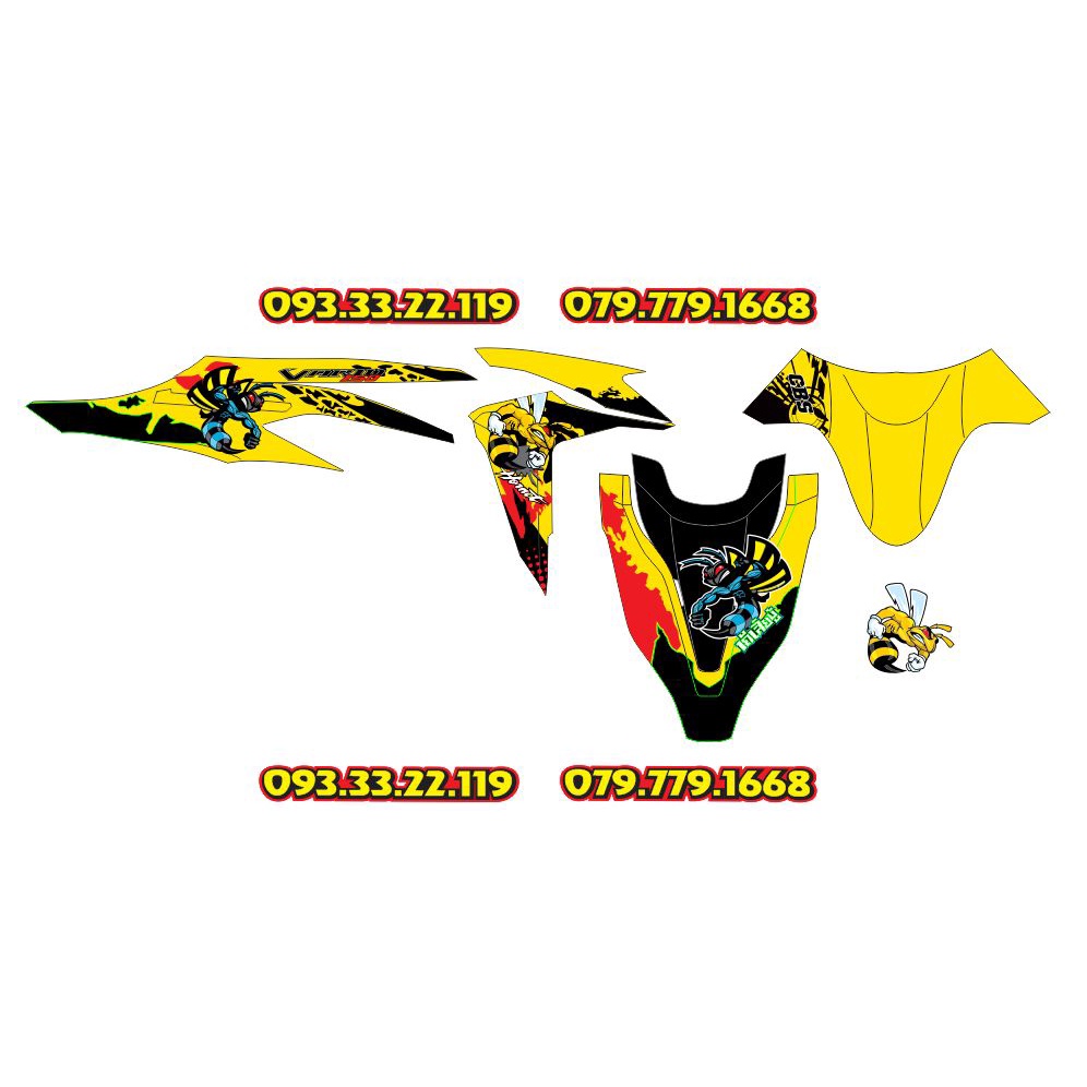 Tem Rời Honda Vario 150 Chú Ong Vàng
