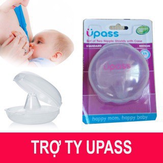 (Made in Thailand) Hộp 2 cái trợ ty silicon mềm hỗ trợ bé bú Upass UP1001N (sử dụng cho đầu ty nhọn)