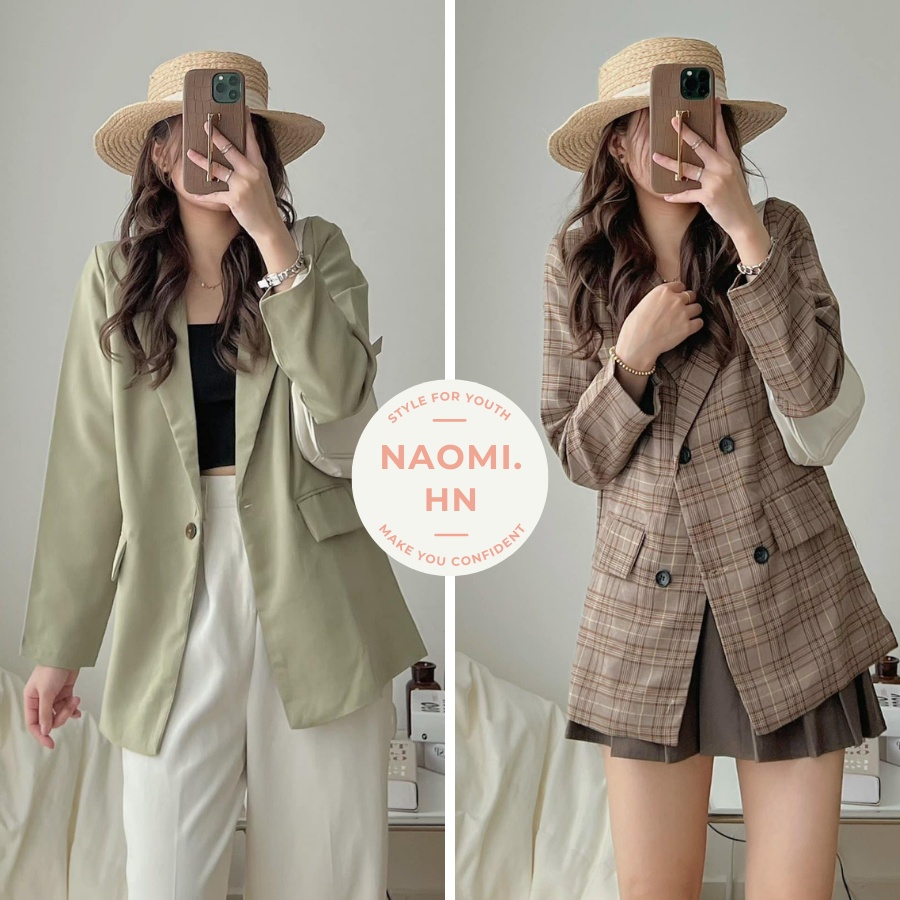 Áo blazer 2 lớp dày dặn form rộng sang chảnh, Áo khoác ngoài blazer 2 lớp túi nắp nhiều màu phong cách Hàn Quốc.