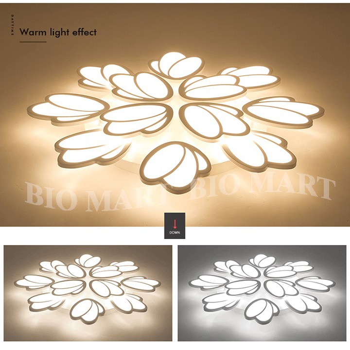 Đèn Ốp Trần Trang Trí – Đèn Âm Trần Trang Trí Phòng Khách, Gồm 3 Chế Độ Ánh Sáng, Có Điều Khiển Từ Xa Tiện Dụng – BIO115