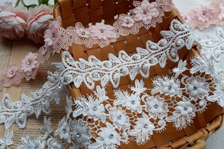 Dải Lụa Polyester Viền Ren 3d Trang Trí Áo Cưới