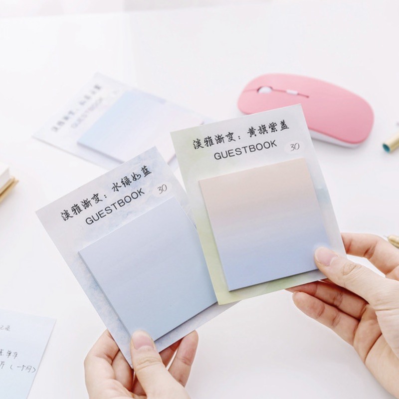 [Hàng mới về] Giấy ghi chú, giấy note, ghi lời nhắc màu ombre pastel dễ thương tiện dụng