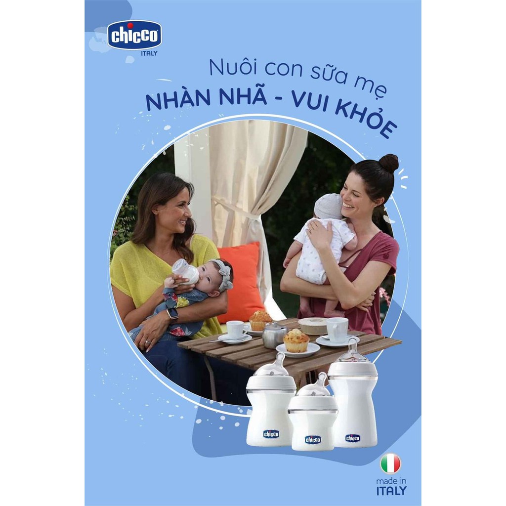 Bình sữa Natural Feeling 6M+ Chicco chảy nhanh 330ml