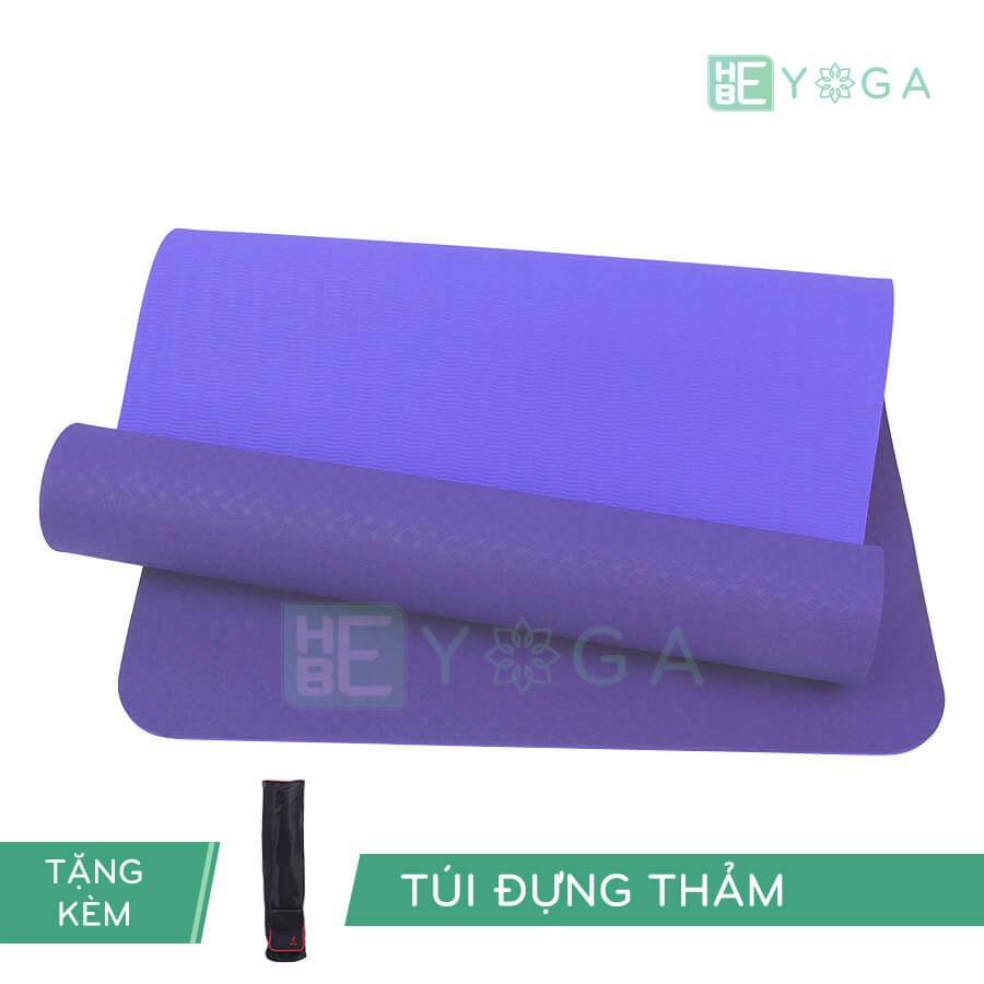 THẢM YOGA RELAX TPE ECO 6MM 2 LỚP MÀU TÍM NHẠT ( TẶNG KÈM TÚI)