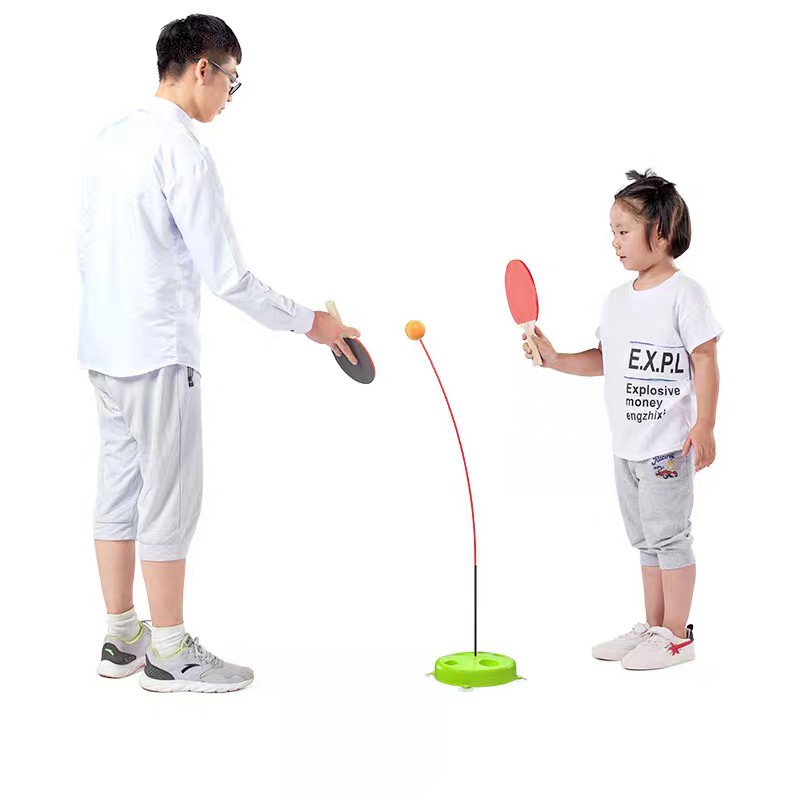 [Vận động cho trẻ] Hộp bóng bàn luyện phản xạ cho bé ( tay vợt gỗ)