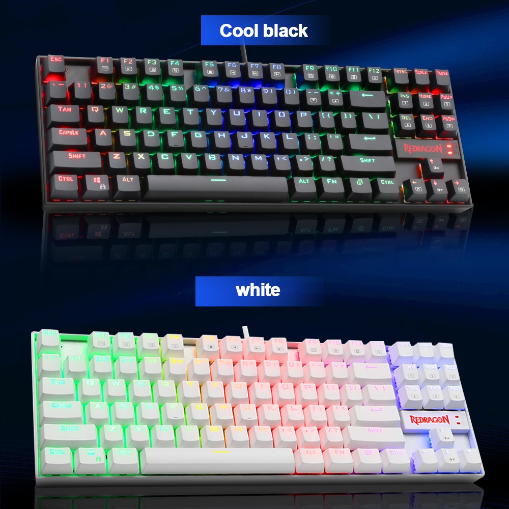 Bàn phím cơ chơi game Redragon K552 87 phím bằng nhôm có đèn LED