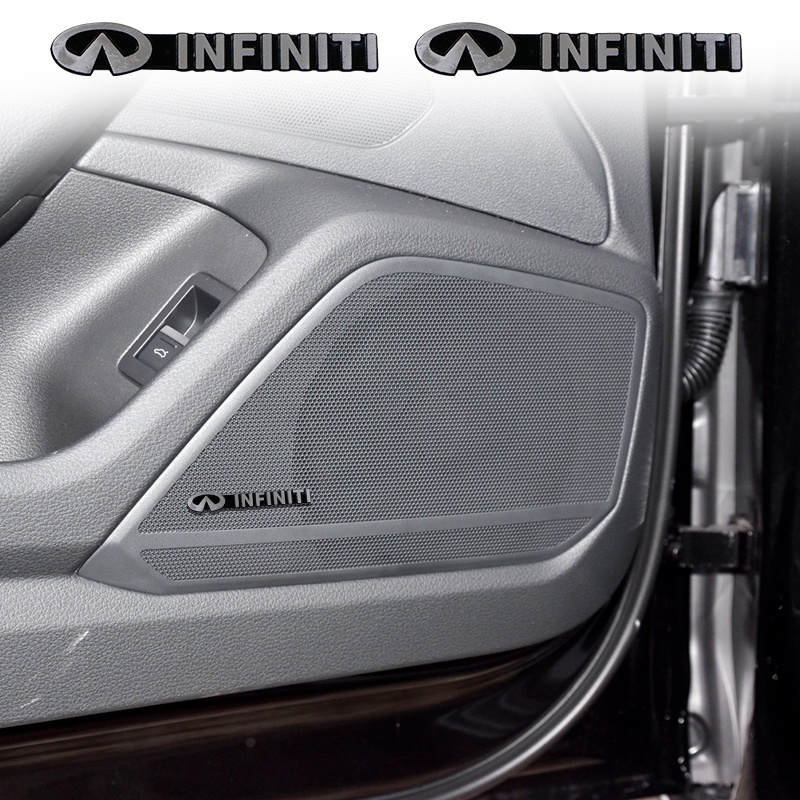 Bộ 4 / 10 Miếng Dán Logo 3D Bằng Nhôm Trang Trí Loa / Video / Loa Xe Hơi Infiniti FX35 Q50 Q30 ESQ QX50 QX60 QX70 EX JX35 G35