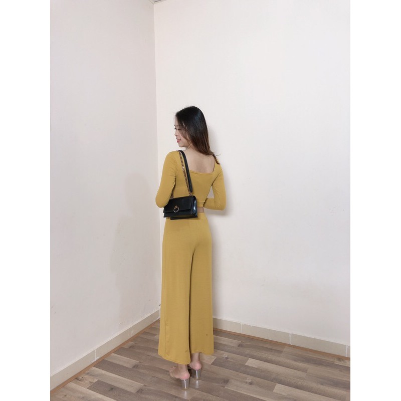 Set bộ áo croptop quần ống rộng sexy cá tính sweetlady ảnh thật freeship