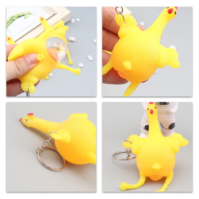 Móc chìa khóa HdoorLink hình gà đẻ trứng vui nhộn giải tỏa căng thẳng