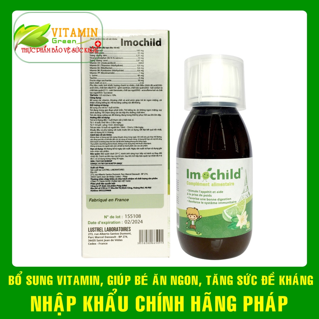 Siro tăng sức đề kháng giúp bé ăn ngon cải thiện biếng ăn cho bé Imochild | Nhập khẩu chính hãng Pháp