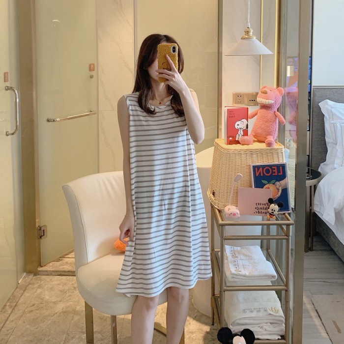 (Bán Sỉ) Váy Ngủ FREESHIP Váy Ngủ Dáng Dài Sát Nách Cotton Mềm Mịn Họa Tiết Dễ Thương Siêu Rẻ Siêu Đẹp AN07