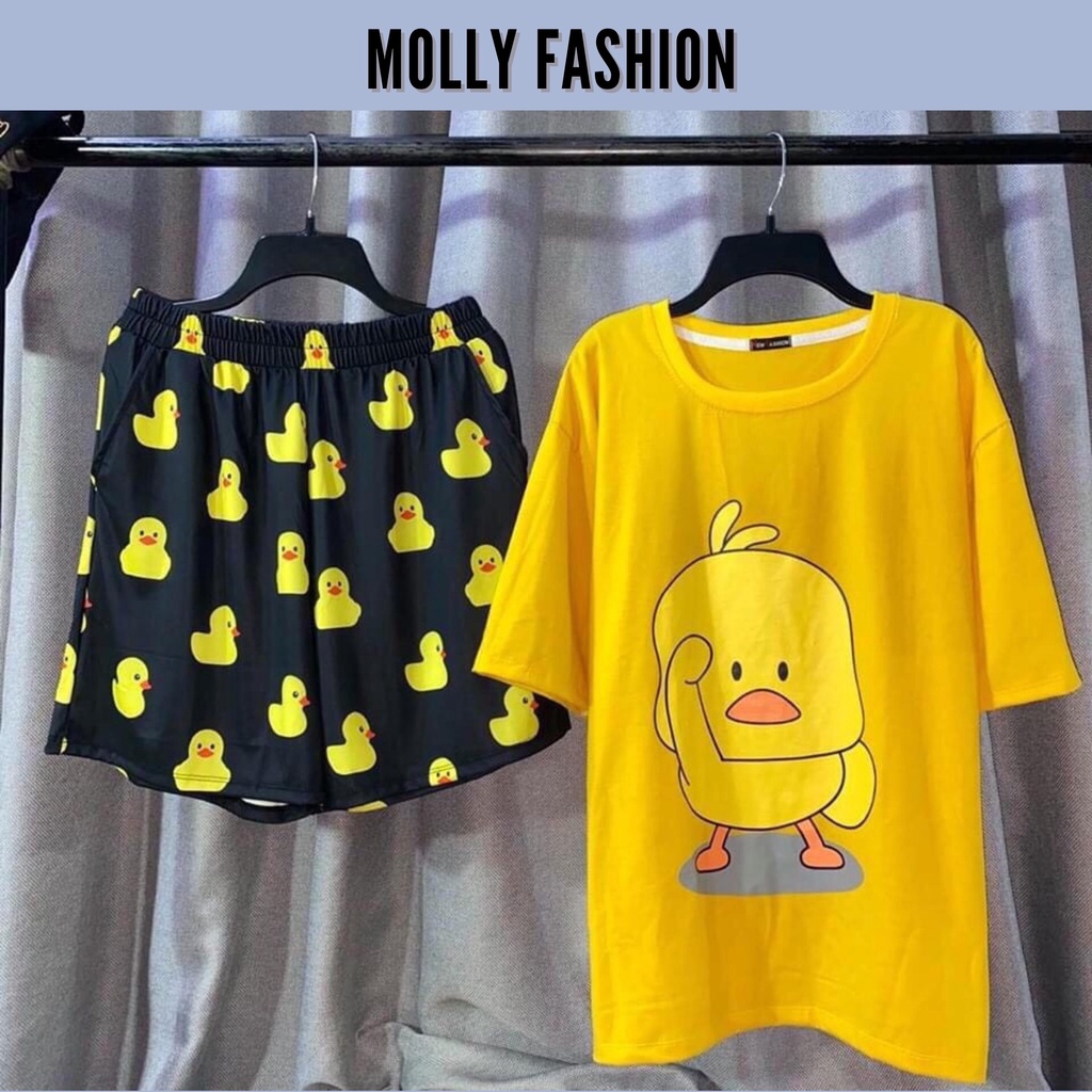 Đồ bộ hoạt hình ❤️ Bộ mặc nhà form rộng Unisex VỊT VÀNG nam nữ Freesize Molly Fashion