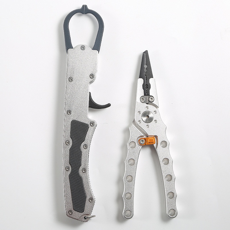 Bộ kẹp cá và kìm gỡ lưỡi thay khoen lưỡi câu lure Minlure A1 chất liệu nhôm siêu nhẹ