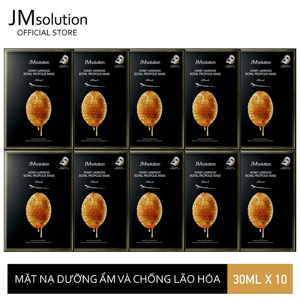 Combo 10 Mặt Nạ Săn Chắc Da Jmsolution Honey Luminous Royal Propolis Mask 30ml x 10