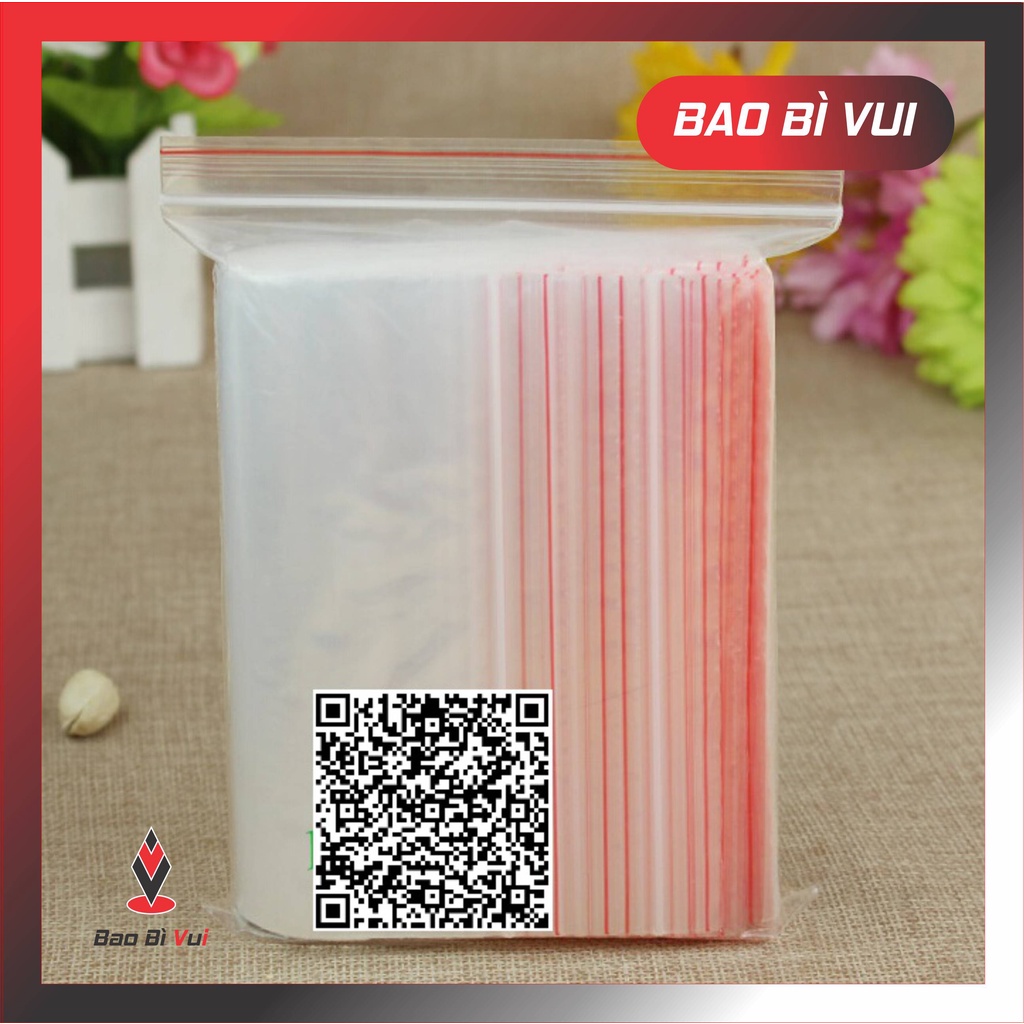 [ 1Kg / Size] Túi Zip Viền Đỏ, Túi Zip Chỉ Đỏ Dày Chắc Đủ Size - Bao Bì Vui