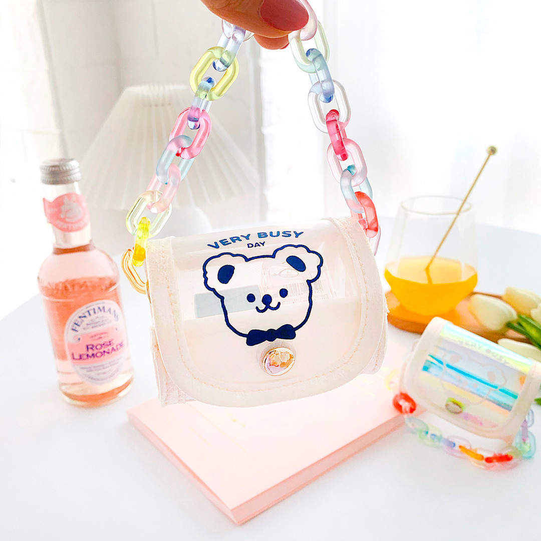 Túi Đựng Son Môi Màu Laser Họa Tiết Gấu Dễ Thương Tiện Dụng | BigBuy360 - bigbuy360.vn