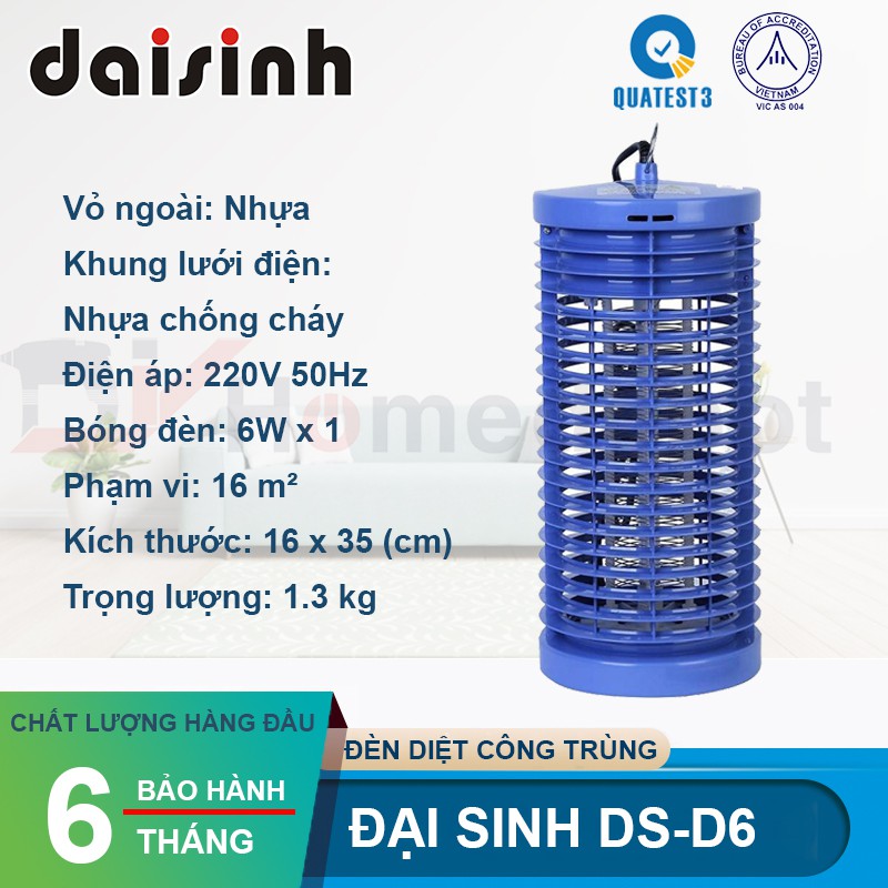 Đèn diệt côn trùng Đại Sinh DS-D6