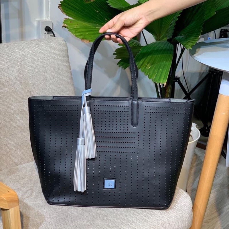 TNS-Túi tote big size da đẹp cao cấp Cloie tote bag-da đen