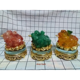 Cóc thỏi vàng (thiềm thừ) mặt kiếng đế xoay