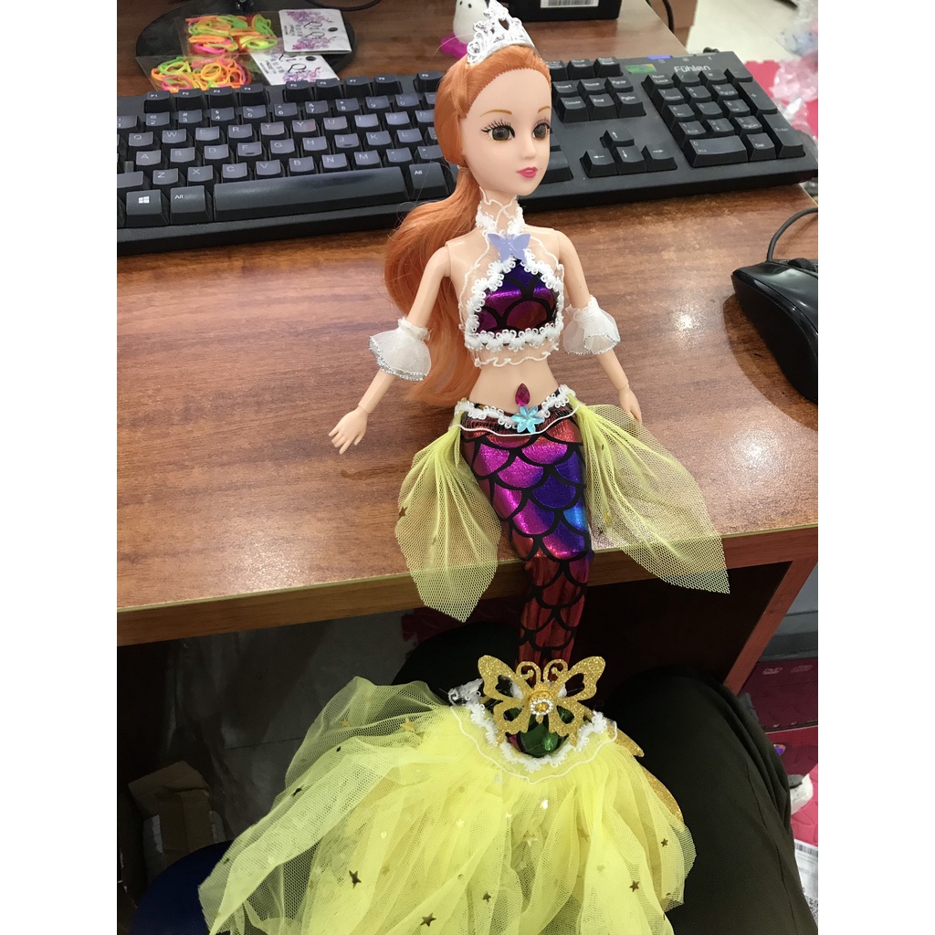 Búp bê barbie nàng tiên cá có cánh thiên thần xinh đẹp búp bê 30cm có khớp đồ chơi cho bé gái E1004