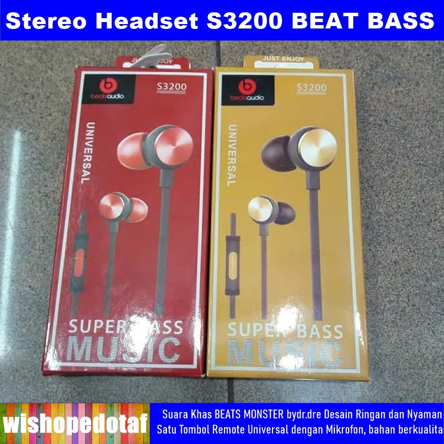 Tai Nghe Nhét Tai Beats S3200 Cho Samsung Mega Bass