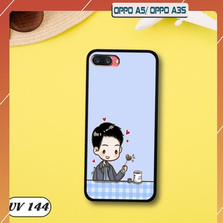 Ốp lưng oppo a3s lưng nhám viền dẻo