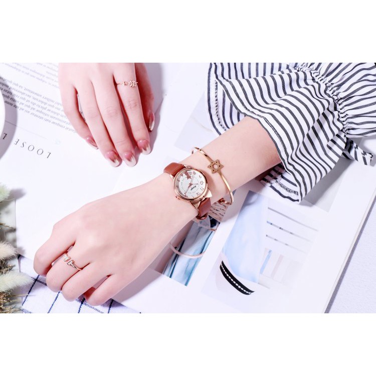 [Mã FAMAYFA2 giảm 10K đơn 50K] Đồng hồ thời trang nữ mặt mèo dây da tổng hợp YUHAO PKHRYU010 | BigBuy360 - bigbuy360.vn