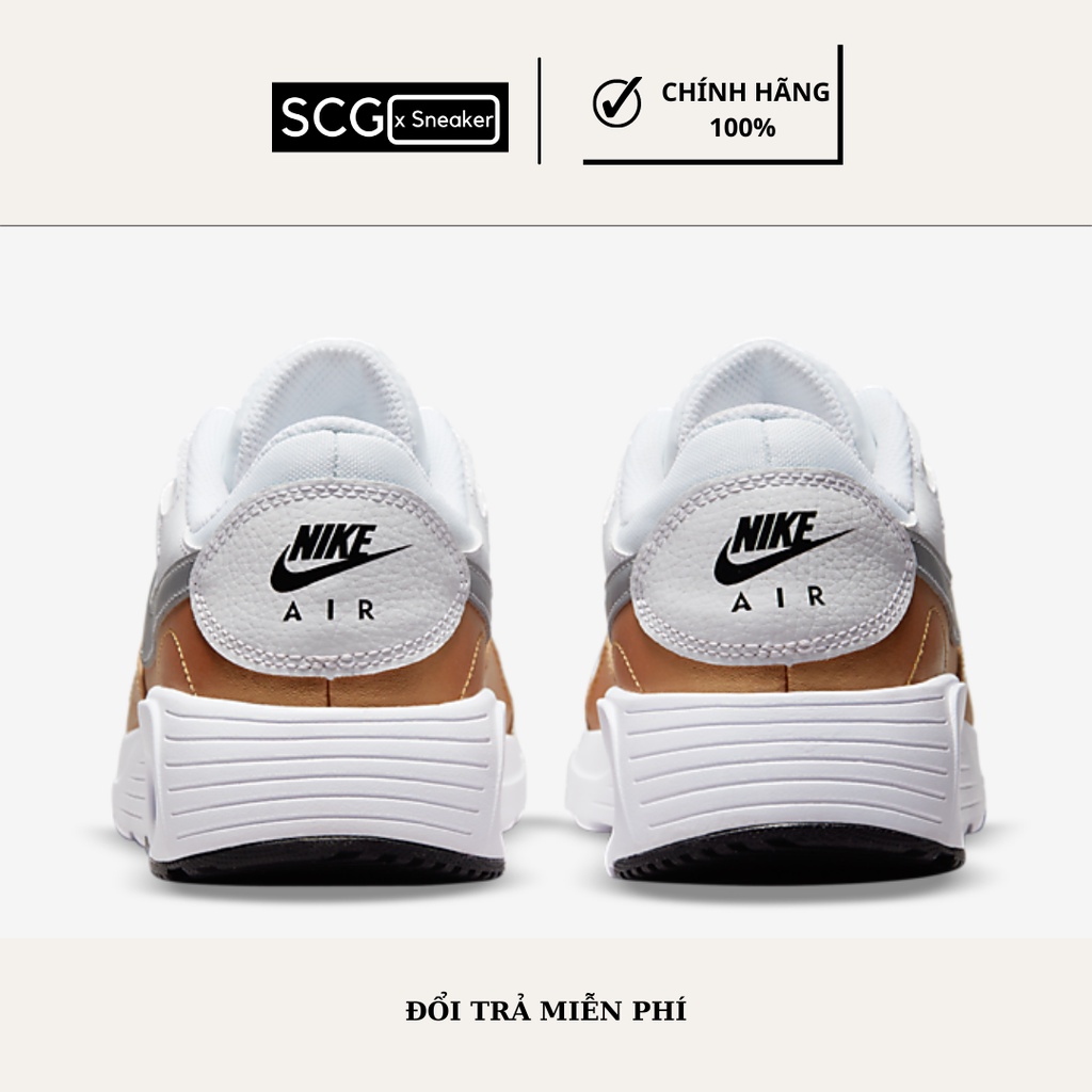 Giày thể thao nữ, sneaker nữ, Nike Air Max SC- màu trăng nâu - CW4554-107 Hàng Chính Hãng, SCGxsneaker