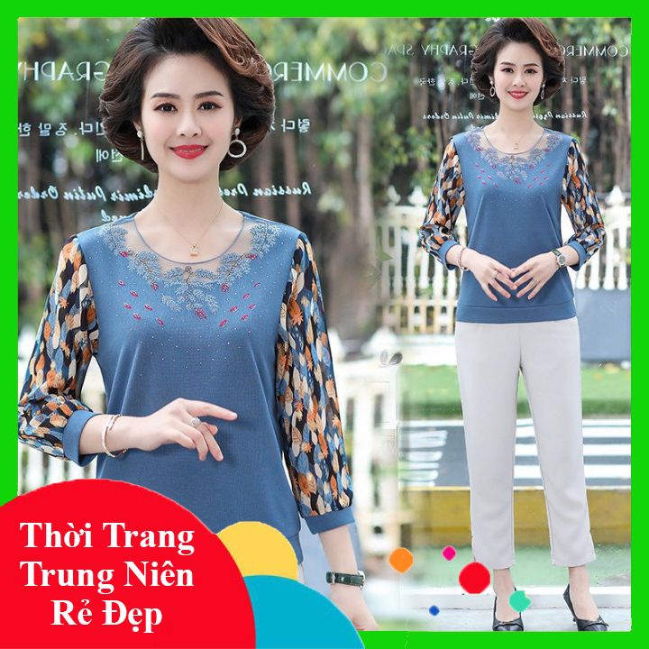 Áo Sơ Mi Trung Niên Nữ - Kiểu Thời Trang Cho Người Lớn Tuổi Trung Tuổi U40 U50 Đẹp Sang Trọng Cao Cấp
