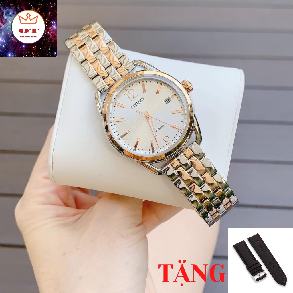 Đồng Hồ Nữ CITIZEN Eco-drive FE6086-74A Chính Hãng Tặng Dây Da Cao Cấp