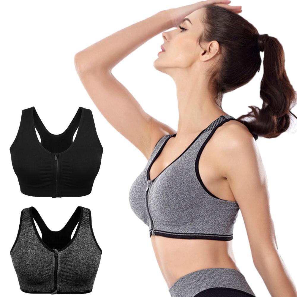 Áo Lót Thể Thao Có Mút Nâng Ngực Khóa Kéo Trước Nhiều Màu Sắc Thời Trang Cho Nữ