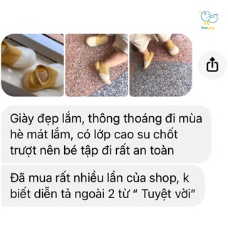 Giày tập đi cho bé đế silicon BeeLyLy thiết kế lưới thông hơi chất liệu mềm mại G3