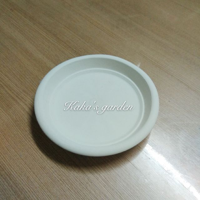 Đĩa lót chậu đất nung trắng size 8cm
