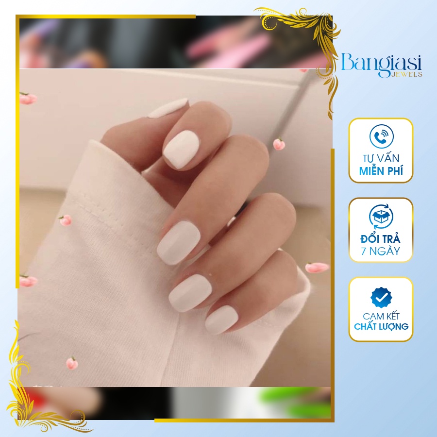 Móng tay giả ngắn cute tặng 1 chai keo dán móng cây dũa móng - NganBauTT01-50