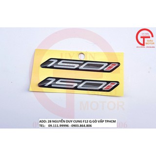 Cặp tem nổi số 150i dán xe honda click, vario , sh…màu trắng đen